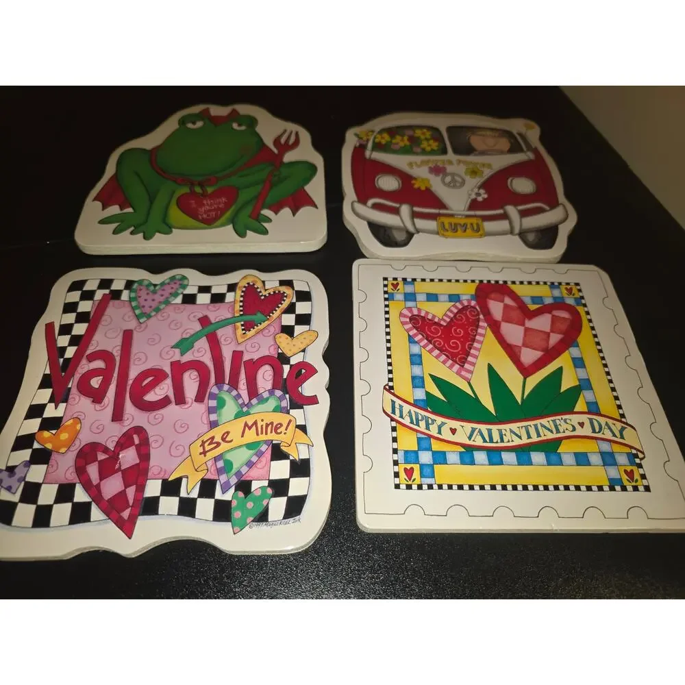 Futech Kinda‎ Like A Card Die-Cut Mailable Postcards Valentine Set Of 4 NEW